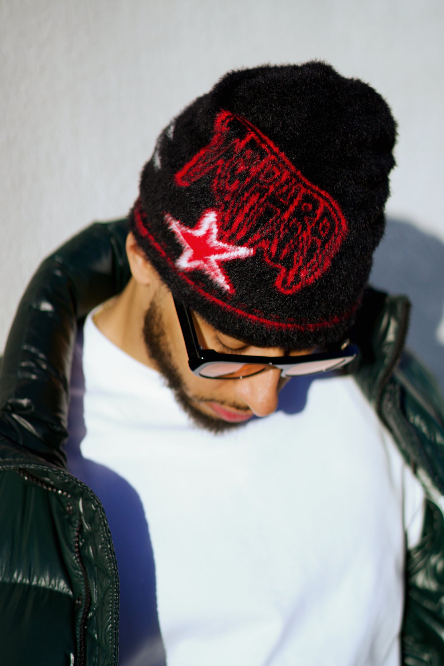 bred stellar fur beanie.